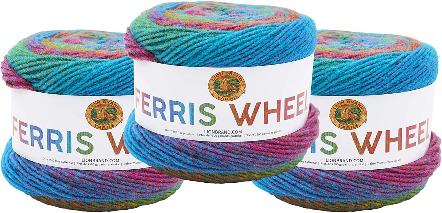 Ferris Wheel Yarn, Multicolor Yarn for Knitting, Crocheting, and Crafts, 1-Pack, Vintage Carousel