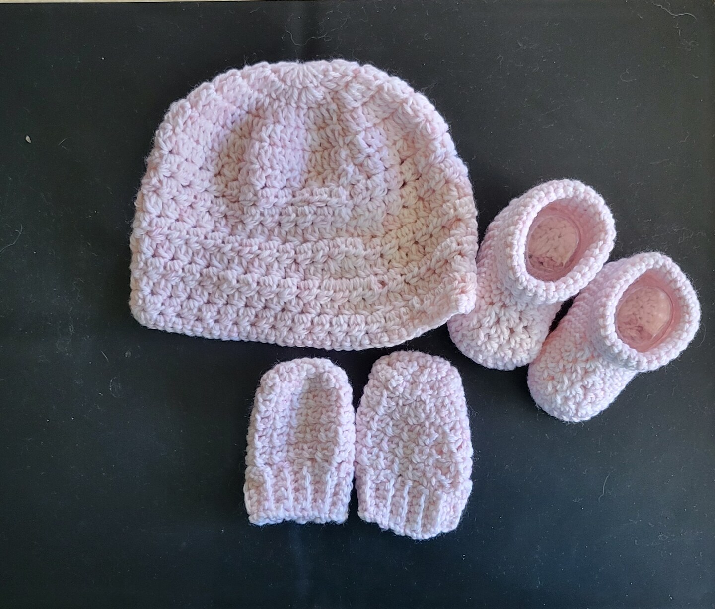 Crocheted Hat, Mittens, & offers Baby Bootie Set