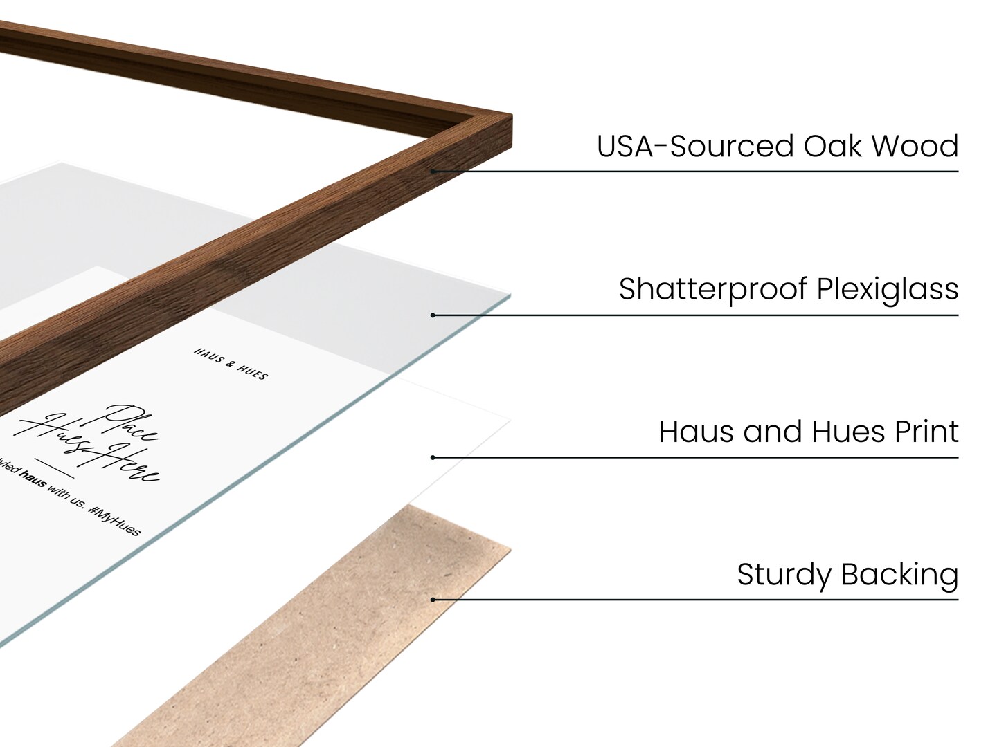 Natural Oak Wood Picture Frame By Haus and Hues