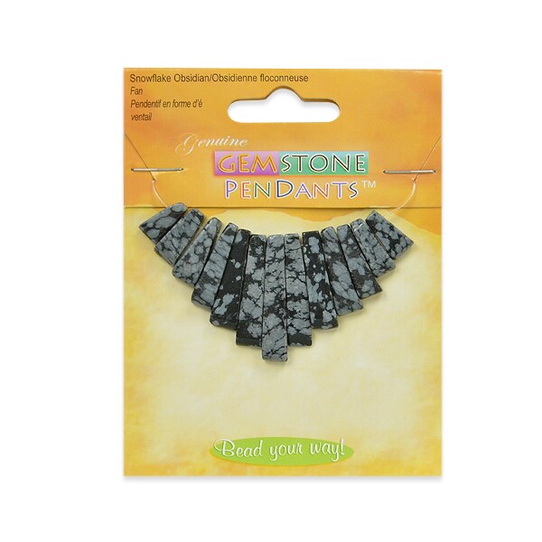 Snowflake Obsidian Fan Pendant Pack of 13