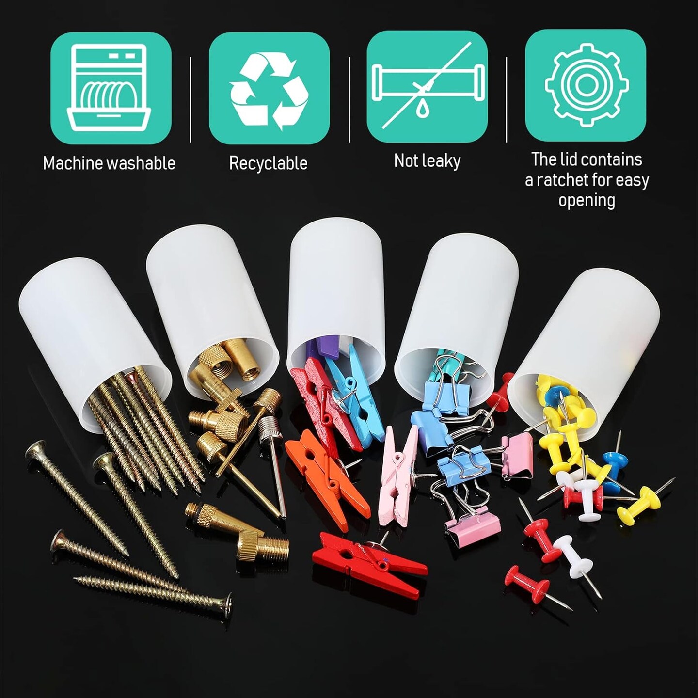 100 Pieces Plastic Film Canister Holder 35 mm Empty Camera Reel Containers Storage Containers Case with Lids for Small Accessories Fish Hook Film Beads (White)