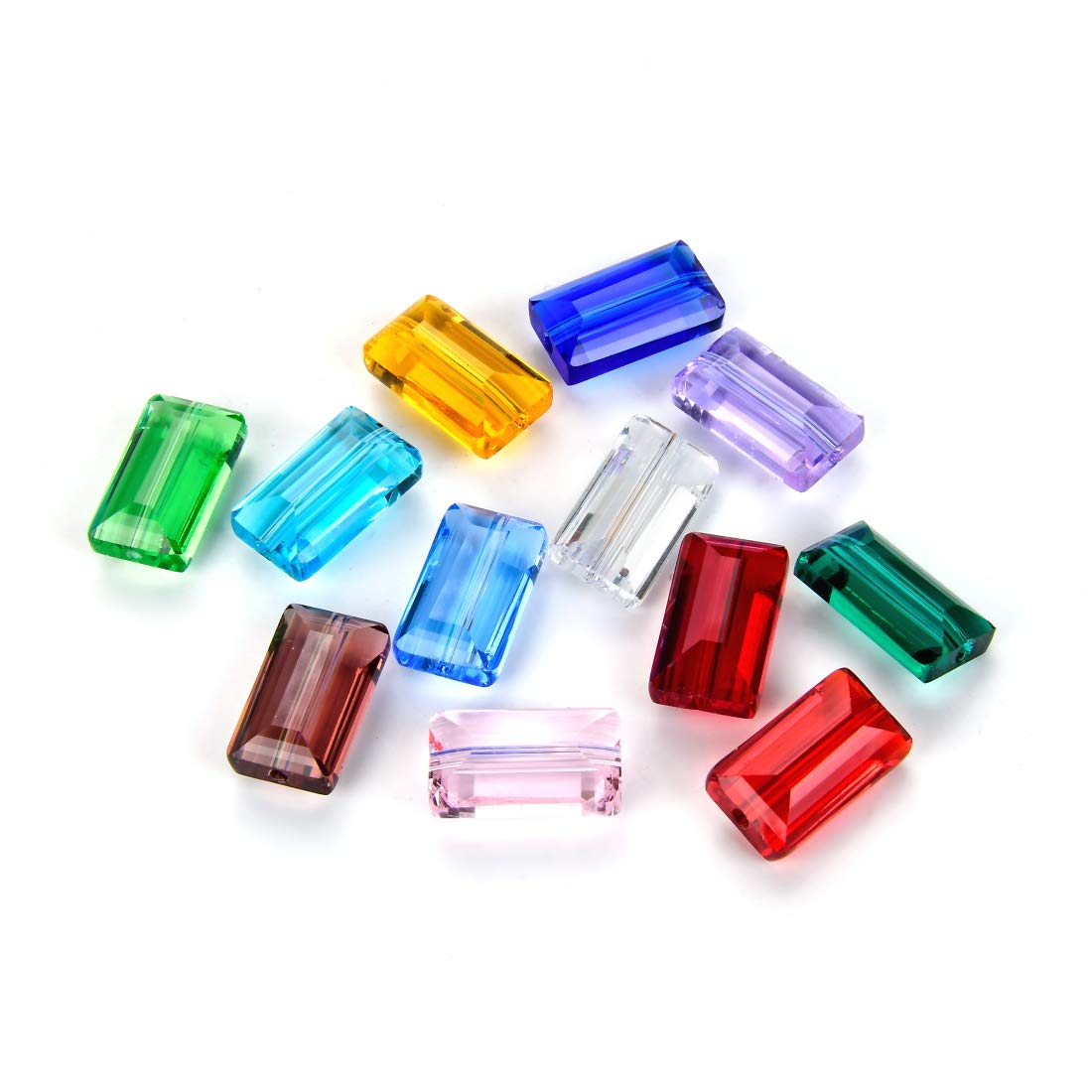 25 Pieces Adabele Austrian 14mm Faceted Loose Rectangle Crystal Beads Light Padparadscha Pink Compatible with Swarovski Crystals Preciosa 5055 SSRT1430