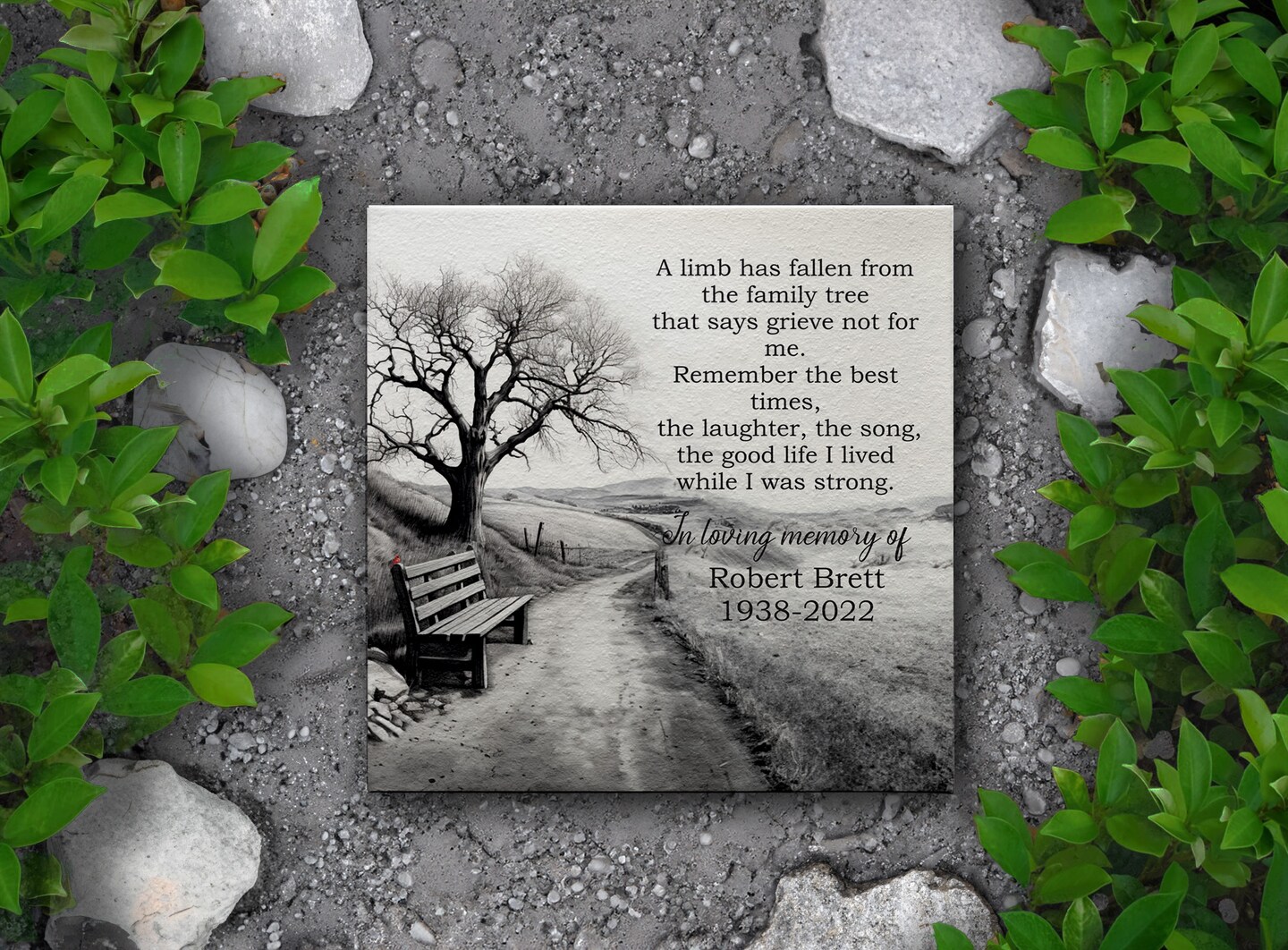 Sympathy, Dedication, Remembrance Gift Personalized Memorial Tile Loss of Father,