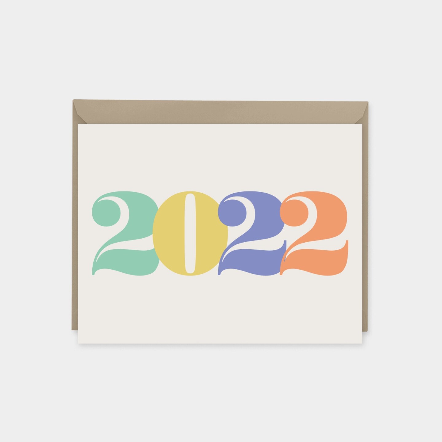 2022 New Years Card, Colorful Typography