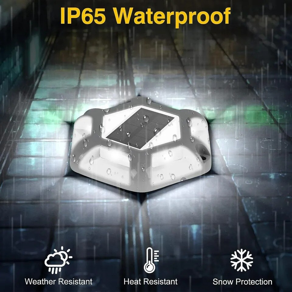 T-SUN 4Pcs Solar Deck Lights Outdoor Dock Driveway Pathway Garden LED Lights