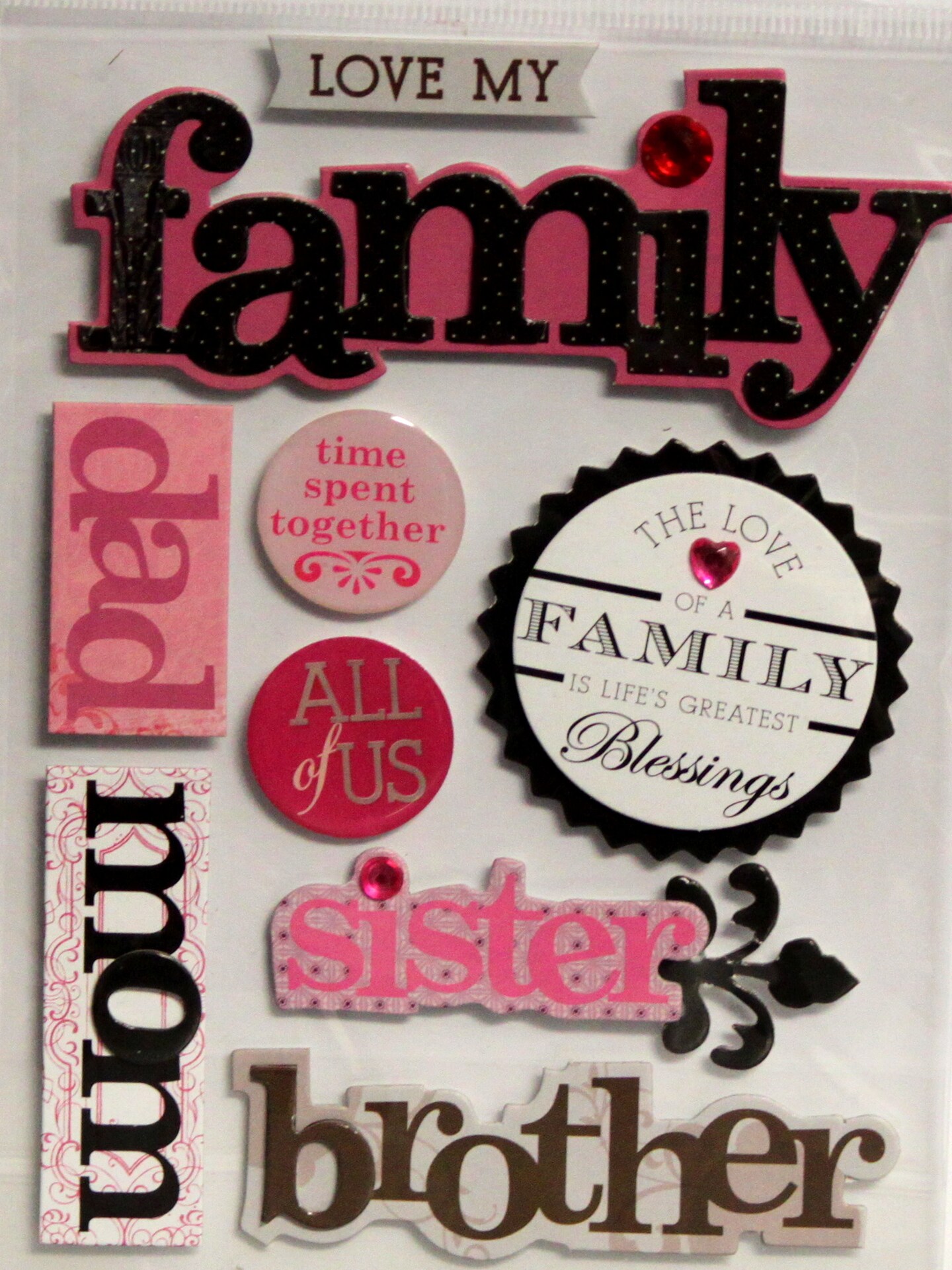 Designer Family Dimensional Stickers