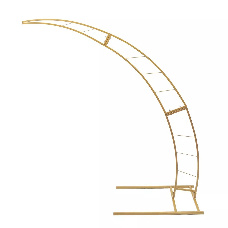 6.5ft Metal Crescent Moon Arch Wedding Party Plant Climbing Backdrop Stand Rack