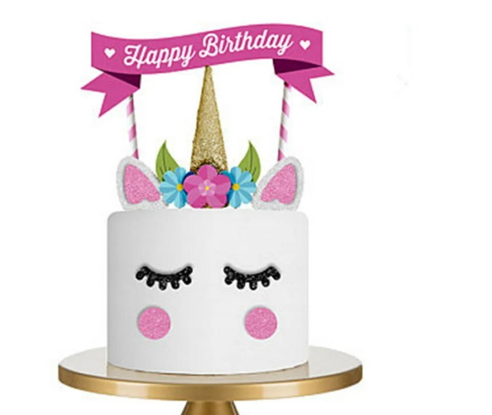 Handmade Unicorn Cake Topper - Cute Cupcake Decoration for Birthday Party