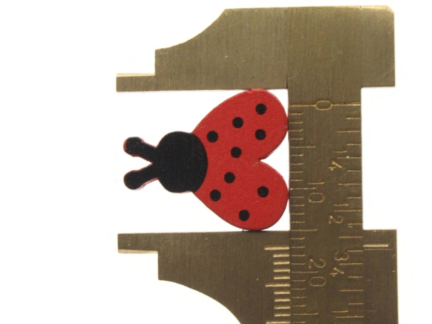 5 20mm Red Ladybug Wooden Shank Buttons Ladybird Beetle Buttons