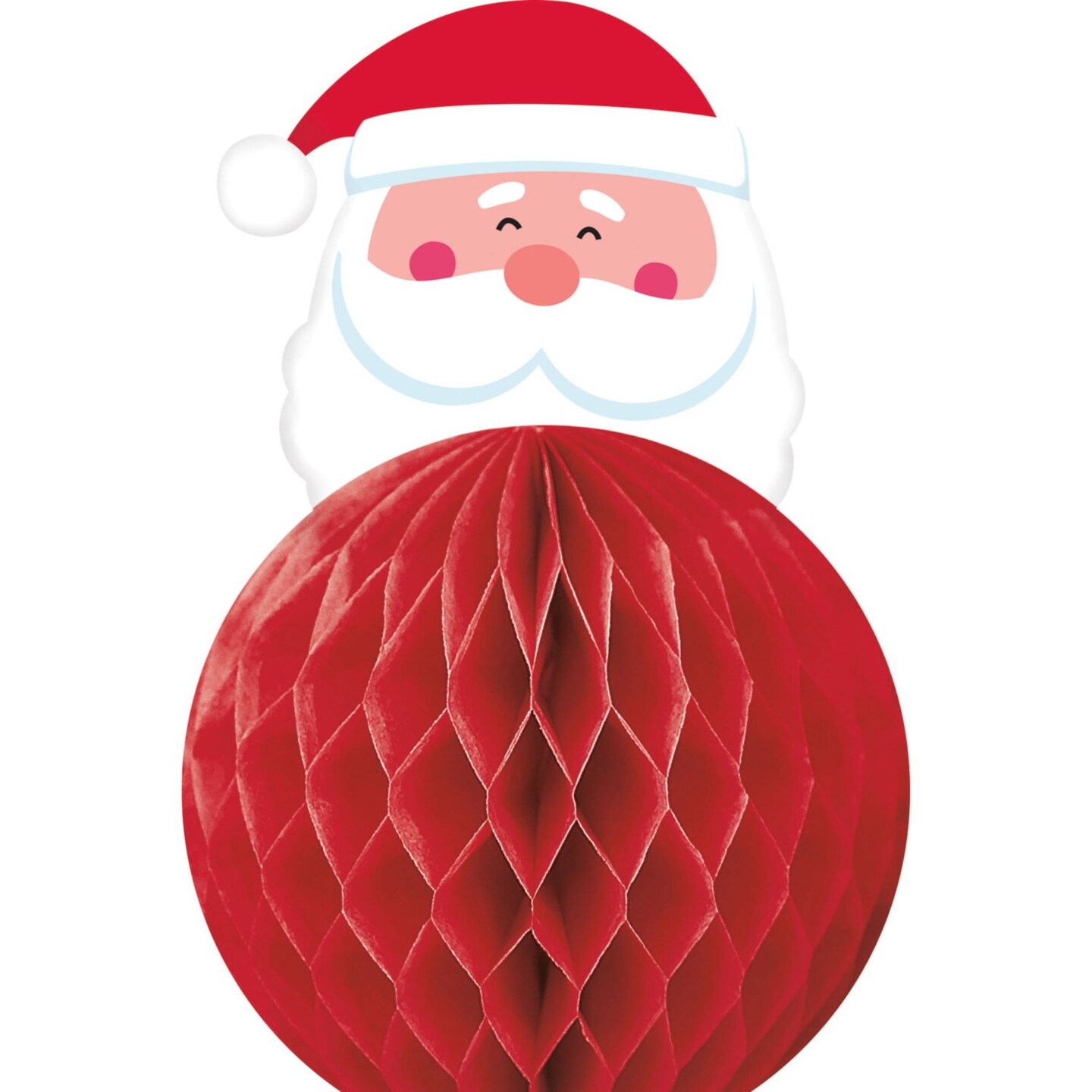 Party Central 3D Santa Honeycomb Tabletop Christmas Centerpiece - 6&#x22; - Red and White