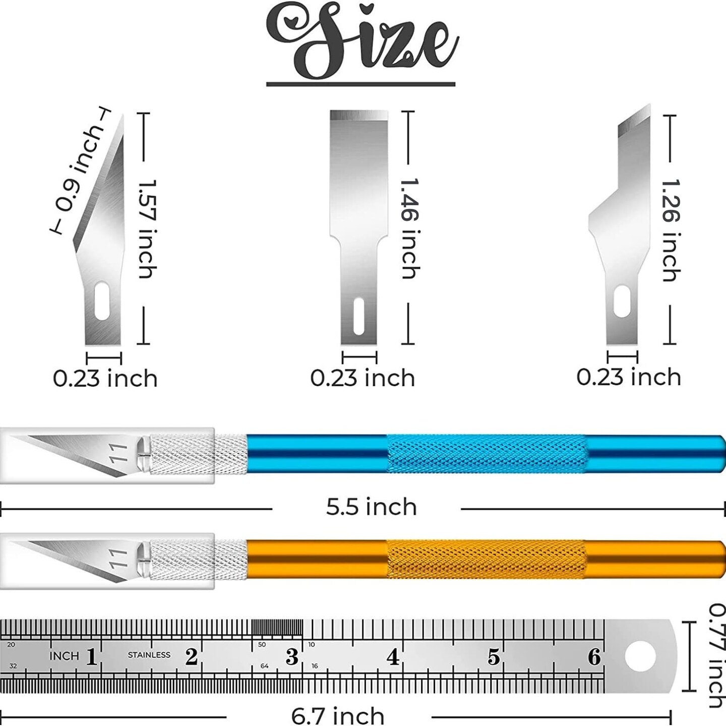 Exacto Knife, 2 Exacto Knives with 40 Spare Exacto Blades, Craft Knife, Hobby Knife, Precision Knife, Exacto Knife Set for Crafts, Arts, Modeling, Scrapbooking, Exacto Knife Blades (#11#16#17)