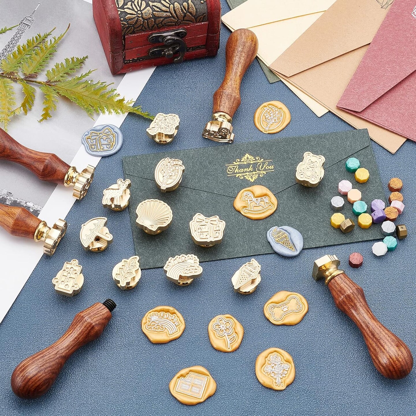 Sea Shell Wax Seal Stamp Ocean Summer Sealing Wax Stamps Vintage Removable Brass Head Sealing Stamp with Wooden Handle for Wedding Invitations Valentine&#x27;s Day Envelope Christmas Gift Wrap