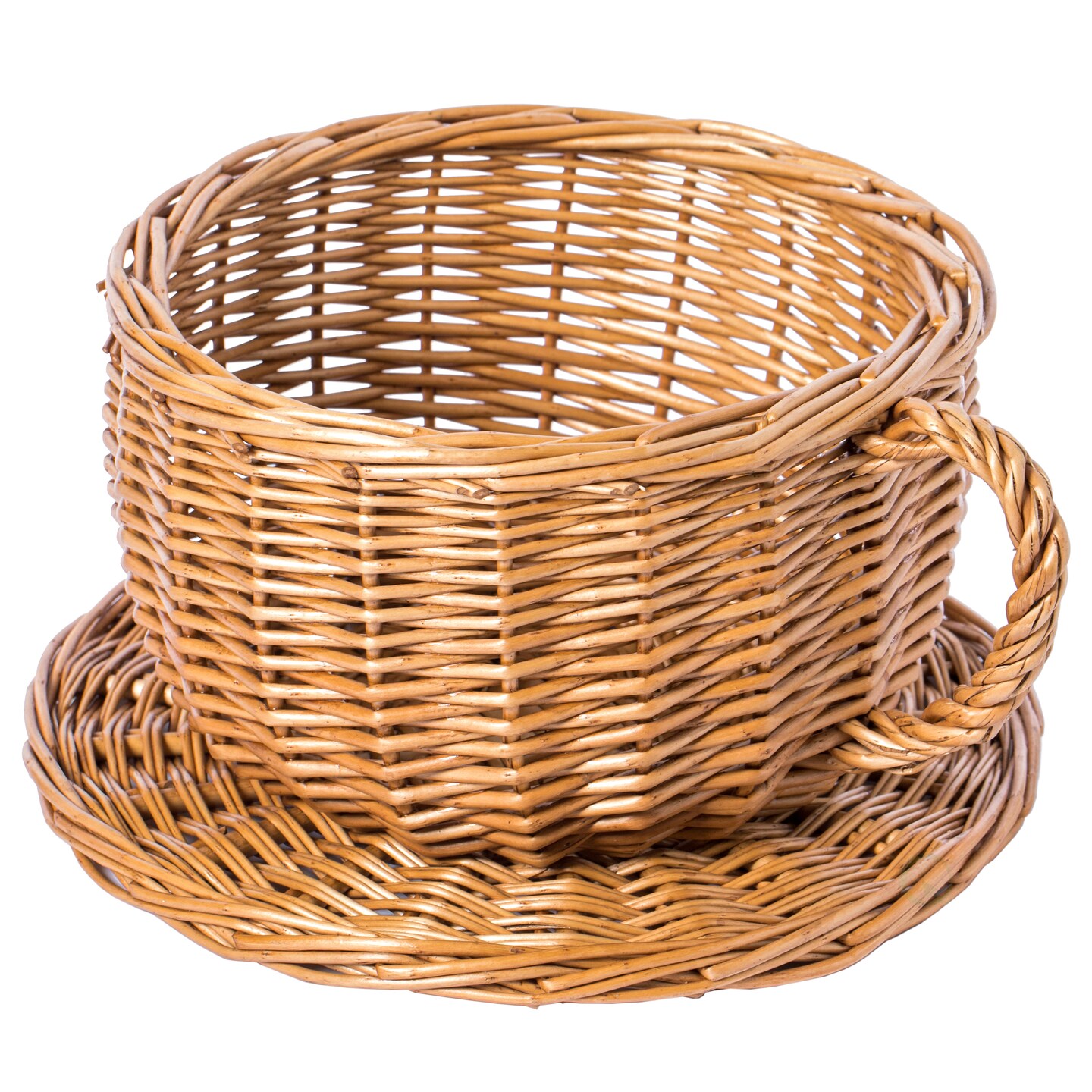 Willow Wicker Coffee Mug Basket 12X10 Rustic Decorative Gift Desk Organizer