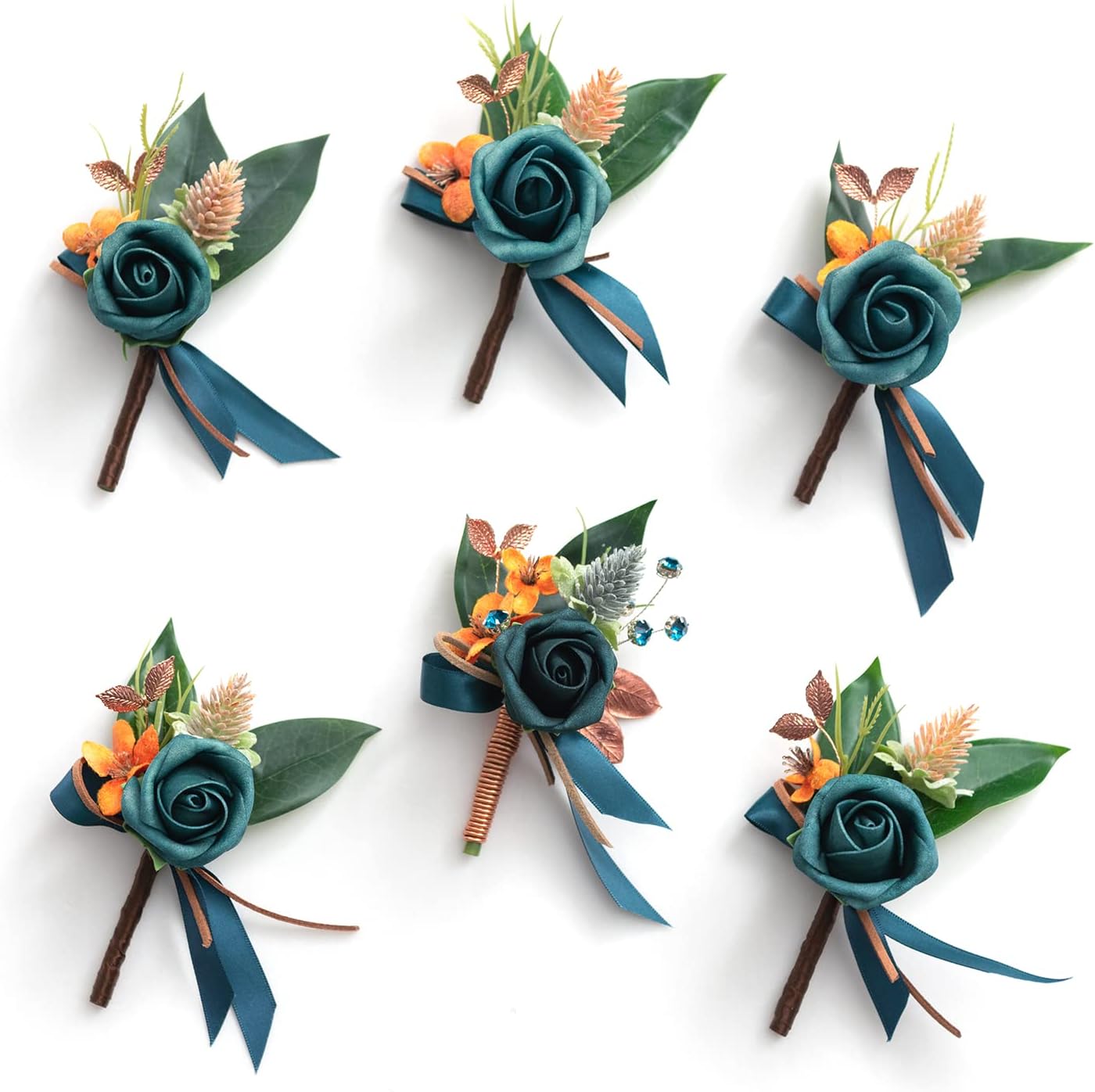 Boutonniere Set of 6 for Groom &#x26; Groomsmen