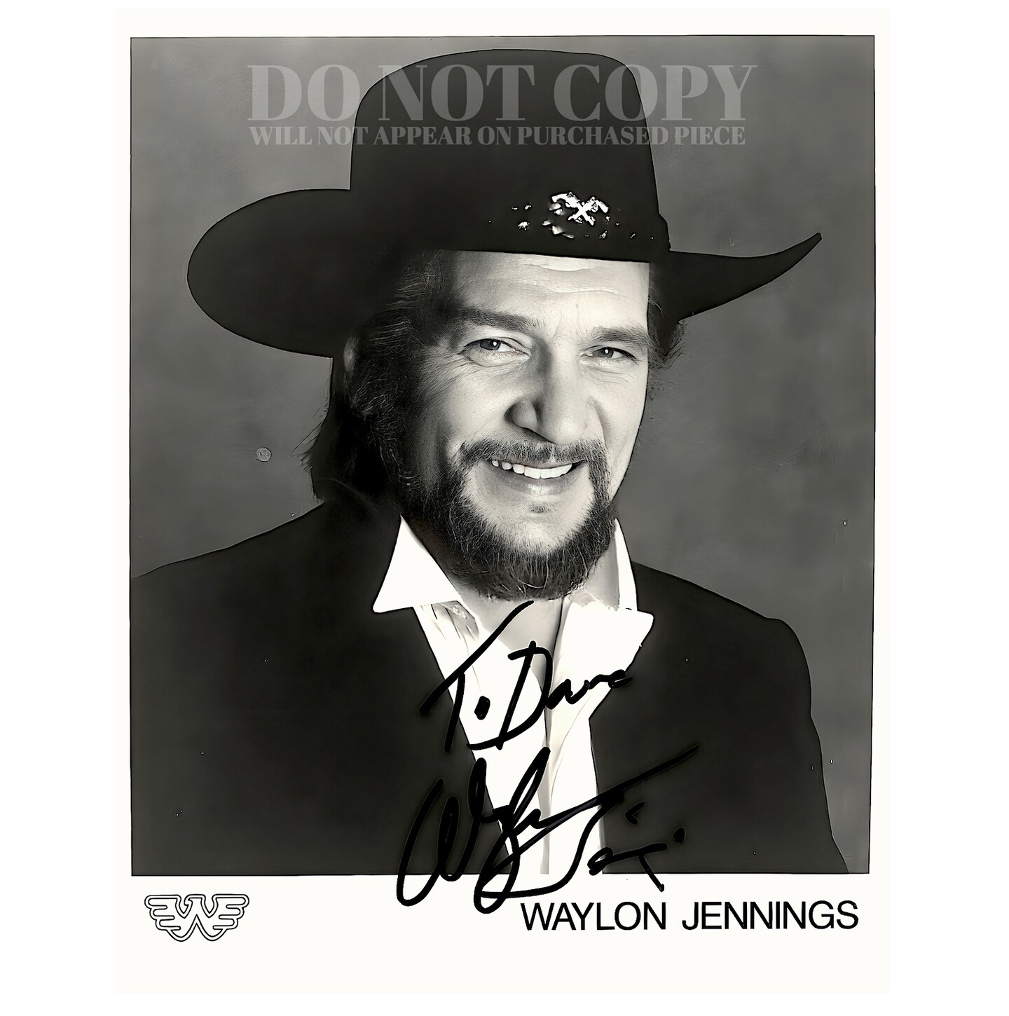 Waylon Jennings Photograph 11 X 14 - Magnificent 1970s  display picture 1