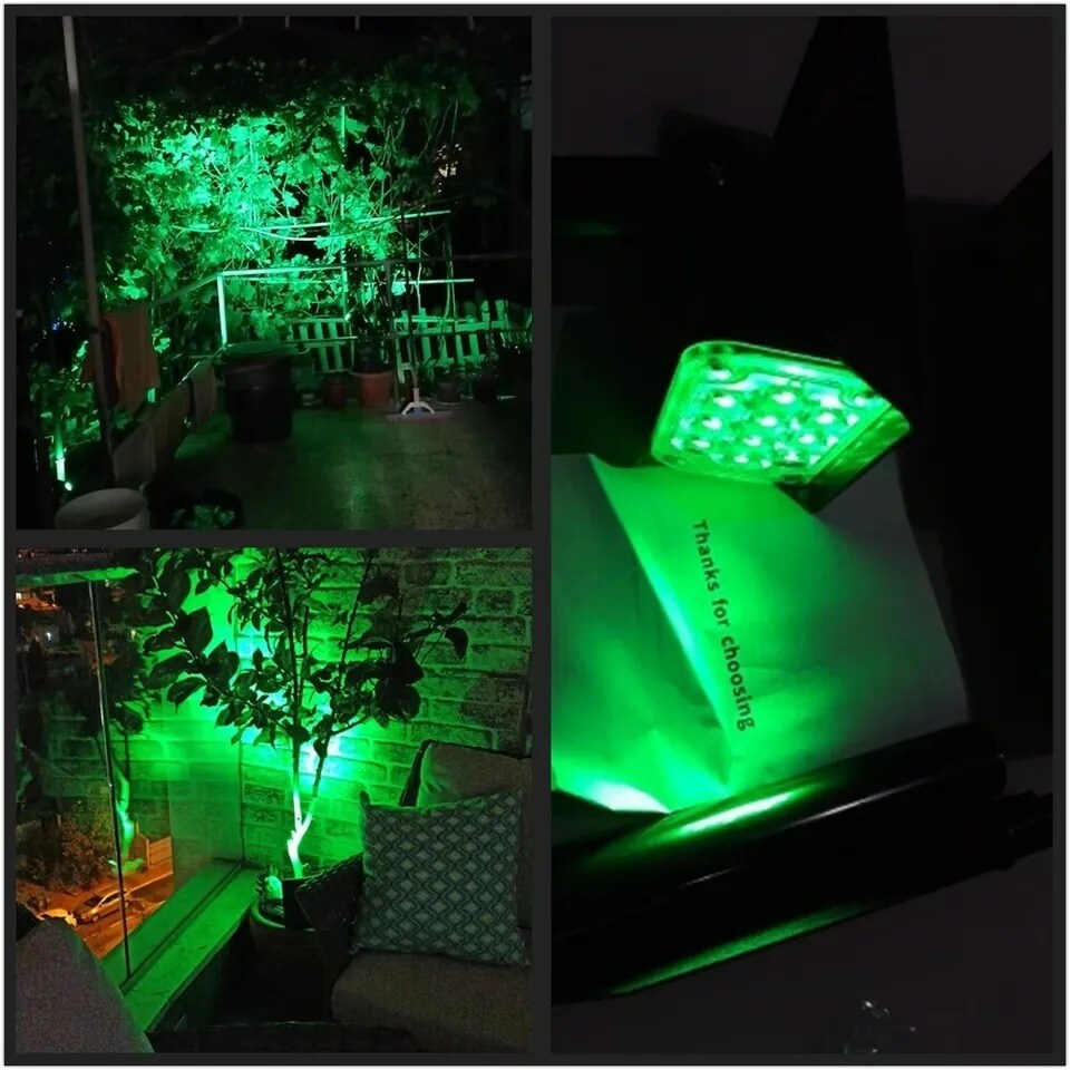 4Pack Solar 20-LED Green Spotlights Outdoor Garden Security Pathway Wall Lamp