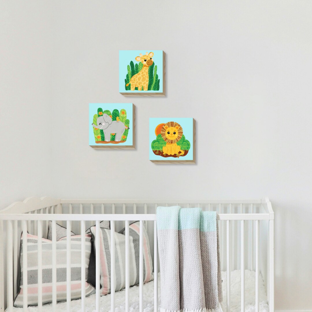 Safari Nursery Wood Wall D&#xE9;cor Set