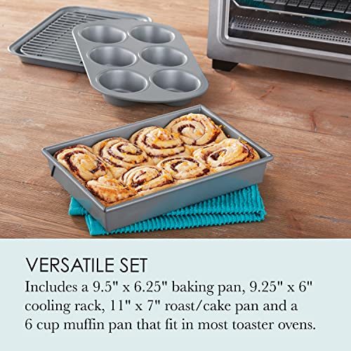 4 Pieces  Non-Stick Toaster Oven Bakeware Set,  Carbon Steel