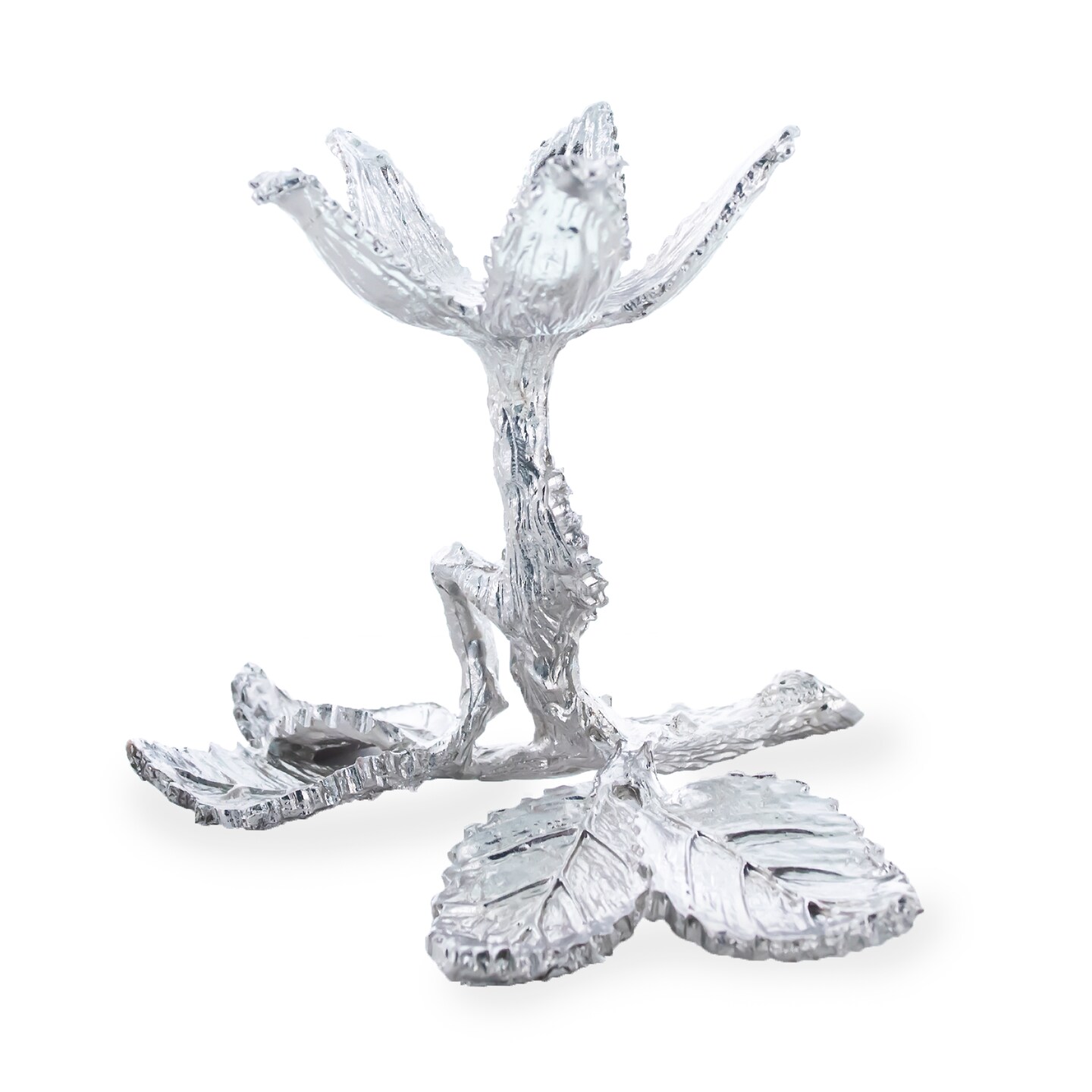 Silver Leaf and Branch Egg Stand Holder Display