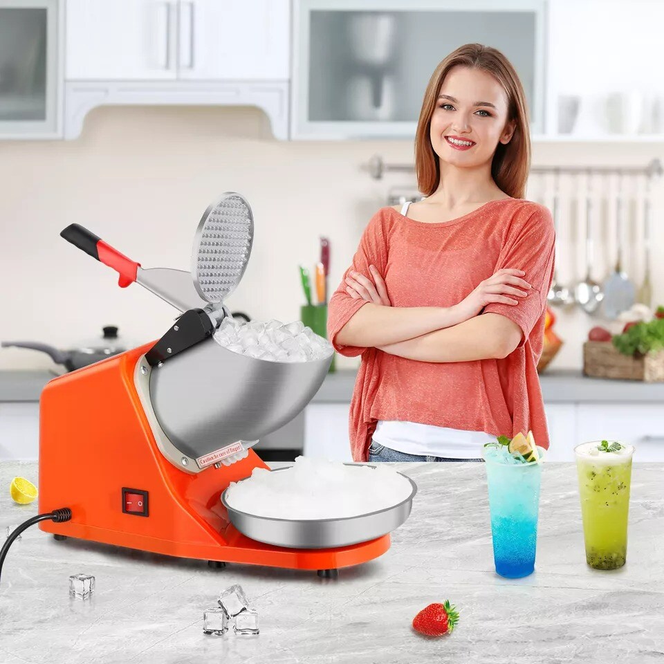 300W Electric Ice Crusher Machine Shaver Shaved Icee Snow Cone Maker 143 lbs