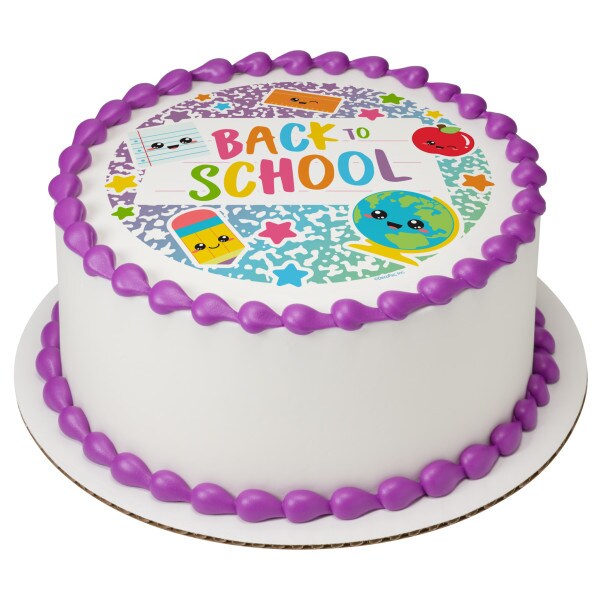Composition Notebook Edible Cake Topper Image 7.5&#x22; Round