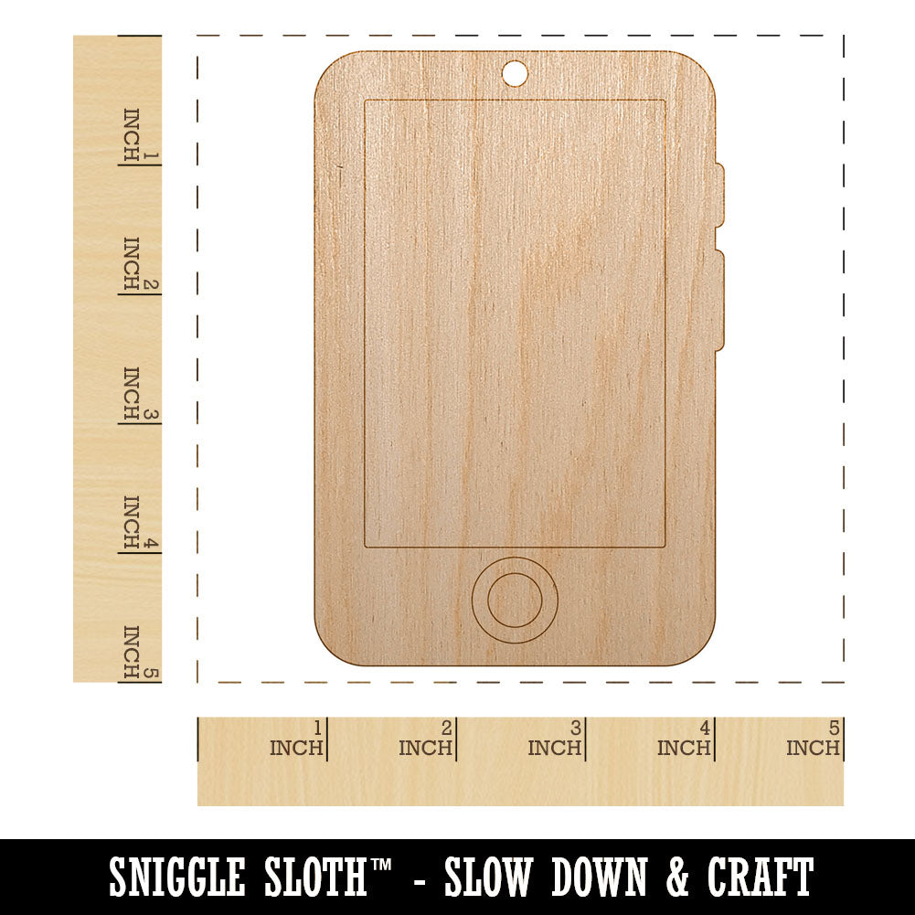 Retro Smart Phone Unfinished Craft Wood Holiday Christmas Tree DIY Pre-Drilled Ornament