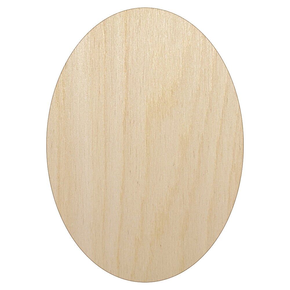 Oval Solid Unfinished Wood Shape Piece Cutout for DIY Craft Projects