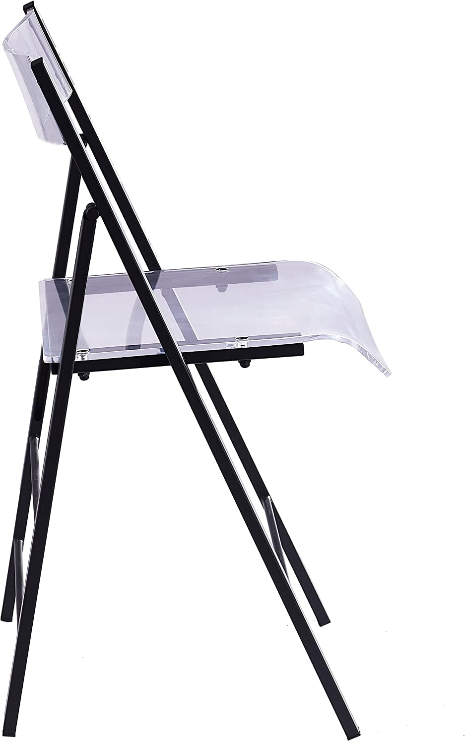 ISL Furnishings Kasper Flex Luxury Modern Folding Chairs Acrylic Lucite BLK 1 PK