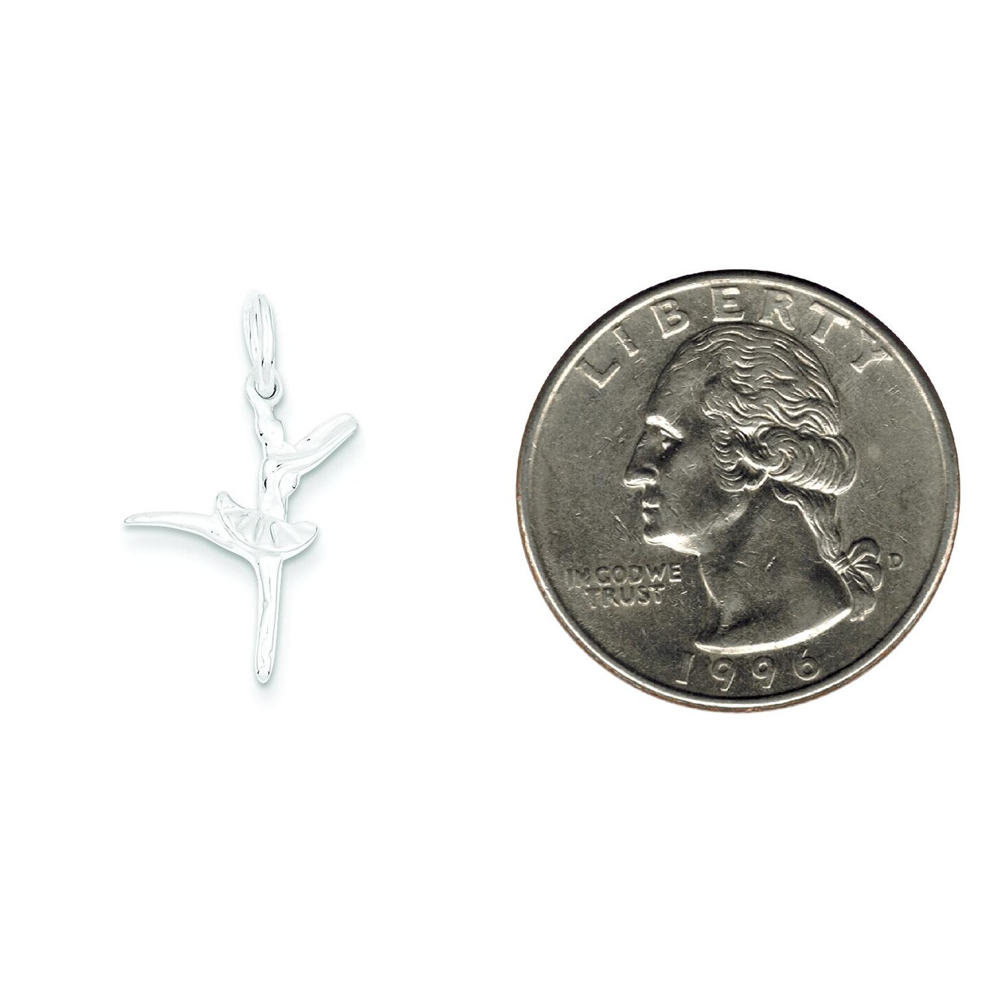 Sterling Silver Ballerina Charm Jewerly 20mm x 16mm