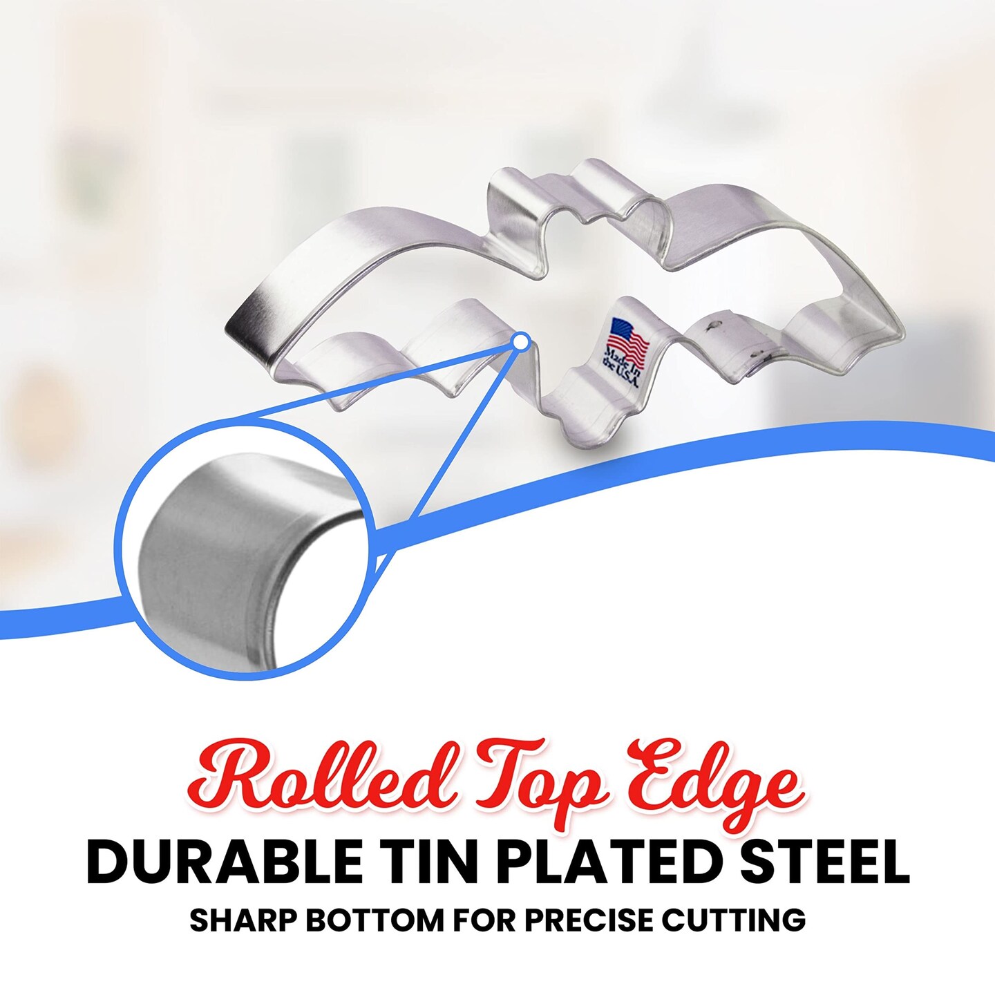 CookieCutter.Com Bat Cookie Cutter 4.5 Inch –Tin Plated Steel Cookie Cutters – Made In The USA