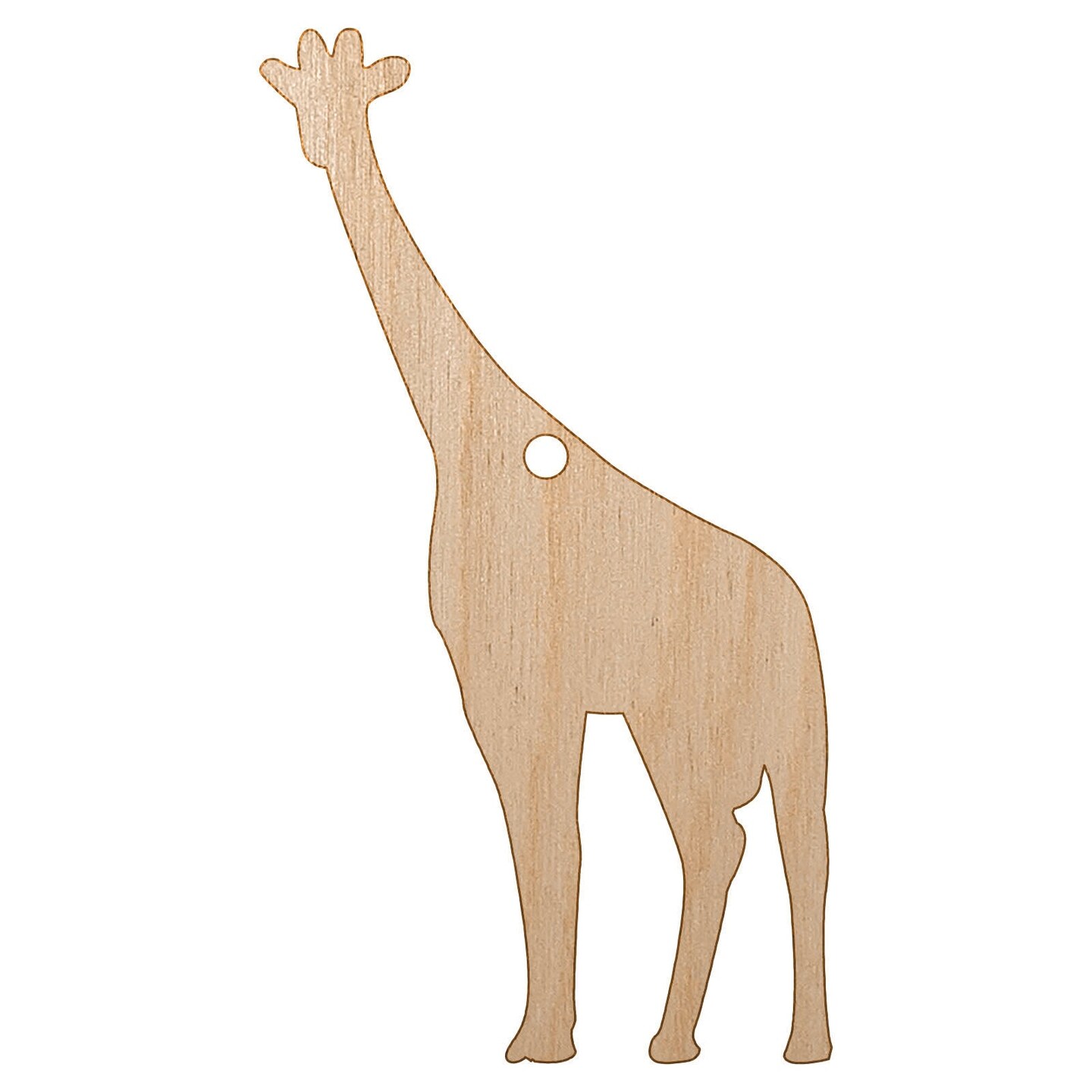Giraffe Standing Solid Unfinished Craft Wood Holiday Christmas Tree DIY Pre-Drilled Ornament