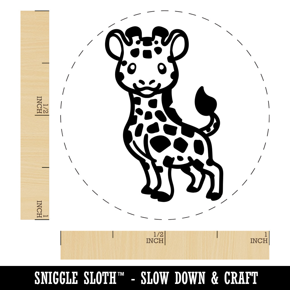 Lovable Giraffe African Zoo Animal Self-Inking Rubber Stamp for Stamping Crafting Planners