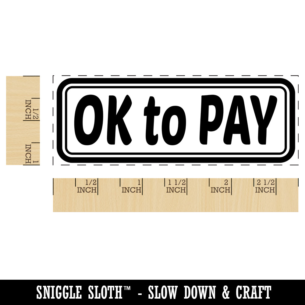 OK to Pay Double Border Self-Inking Rubber Stamp Ink Stamper for Business Office
