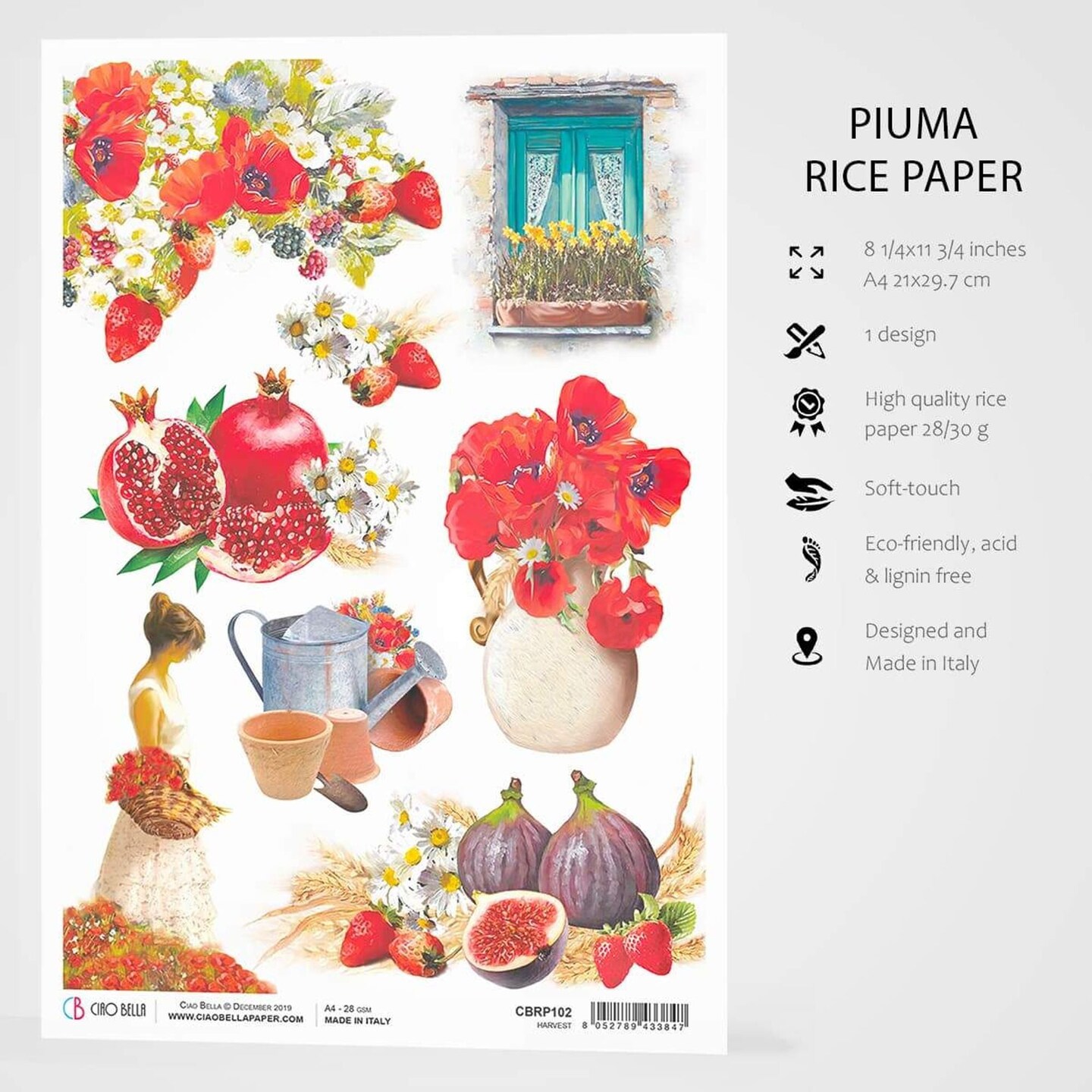 Ciao Bella  Rice Paper A4 Harvest