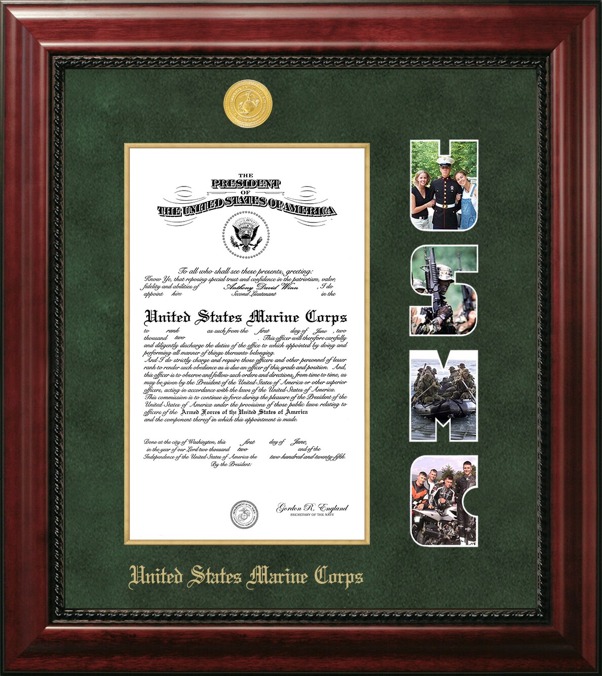 Patriot Frames Marine 10x14 Certificate Executive Frame with Gold ...