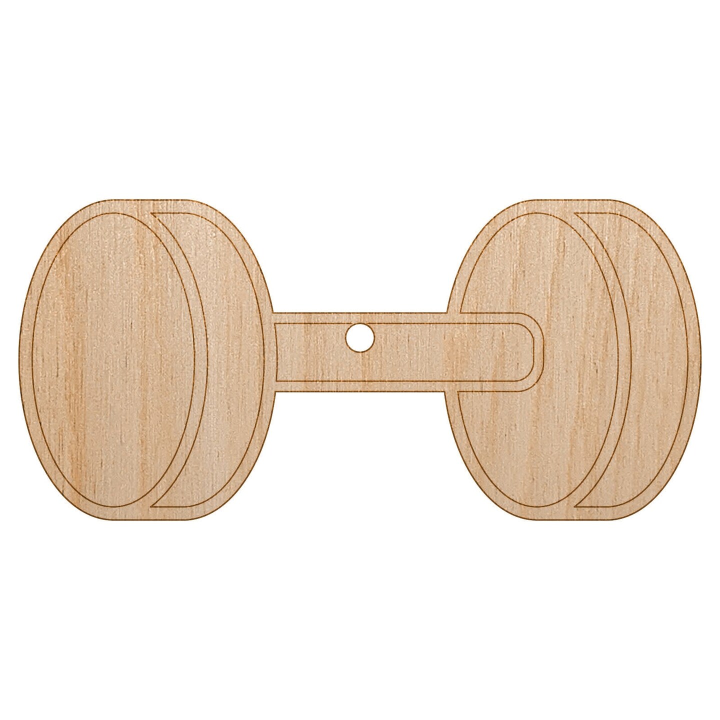 Dumbbell Gym Workout Exercise Unfinished Craft Wood Holiday Christmas Tree DIY Pre-Drilled Ornament