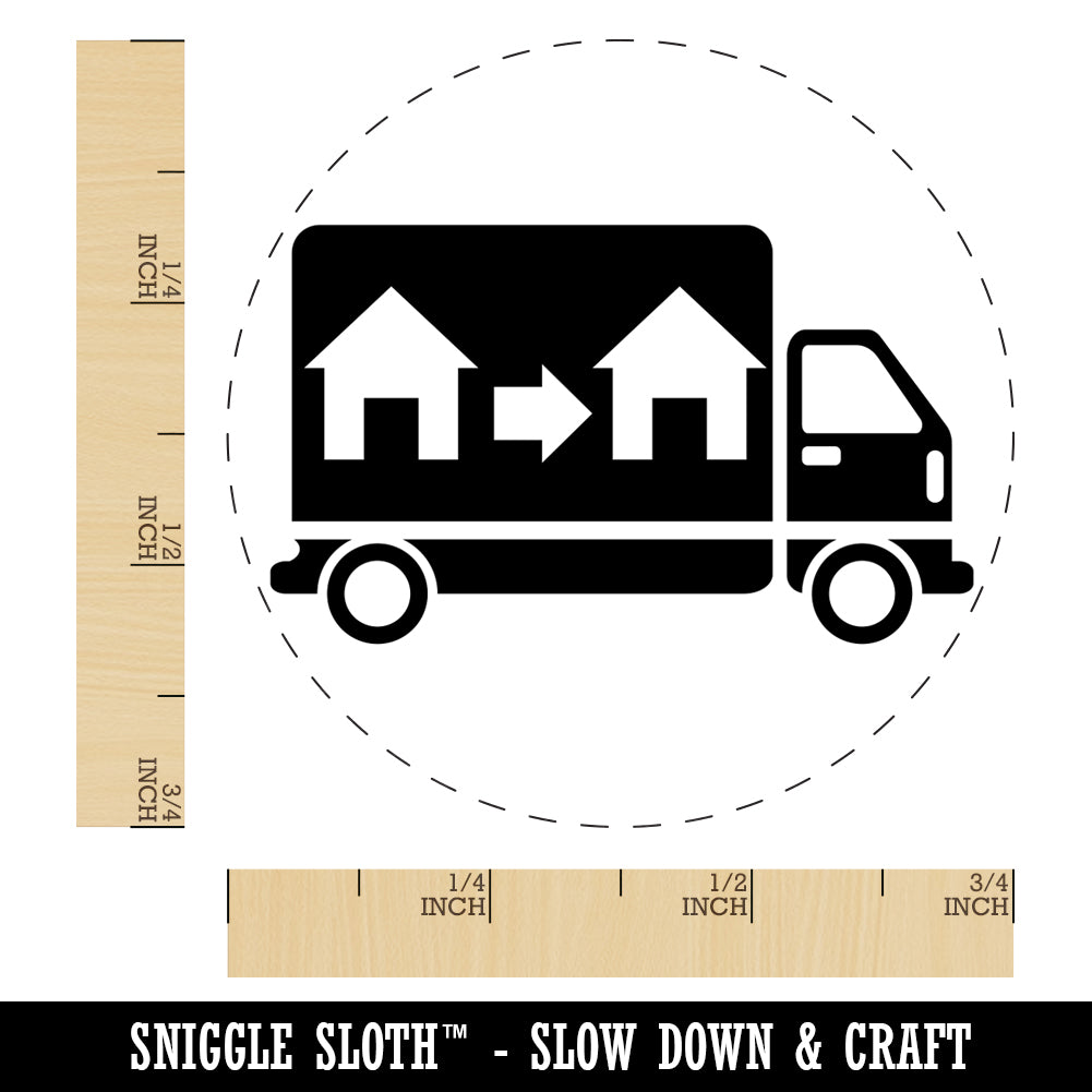 Moving Truck Vehicle Icon Self-Inking Rubber Stamp for Stamping Crafting Planners