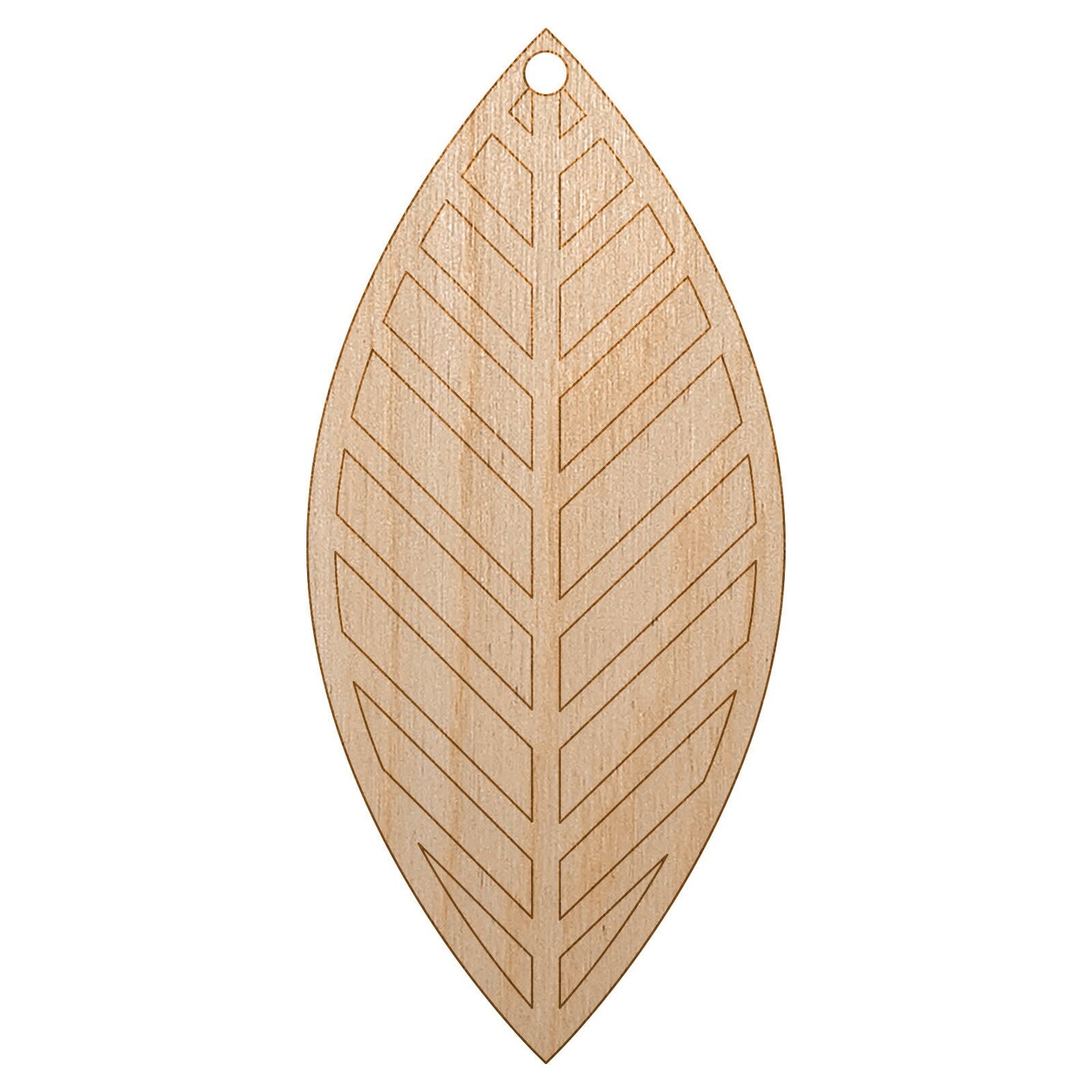 Cute Leaf Unfinished Craft Wood Holiday Christmas Tree DIY Pre-Drilled Ornament