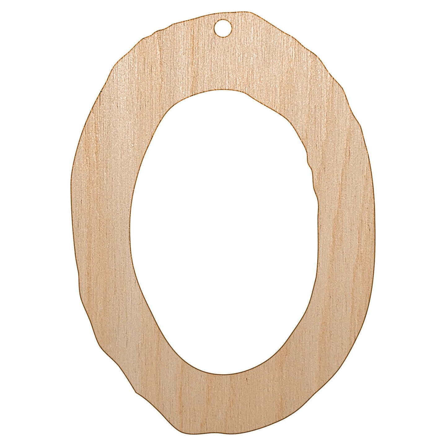 Number 0 Zero Cute Typewriter Font Unfinished Craft Wood Holiday Christmas Tree DIY Pre-Drilled Ornament