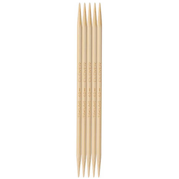 Clover Takumi Bamboo 5" Double Point Knitting Needles - Size US 3 / 3.25mm