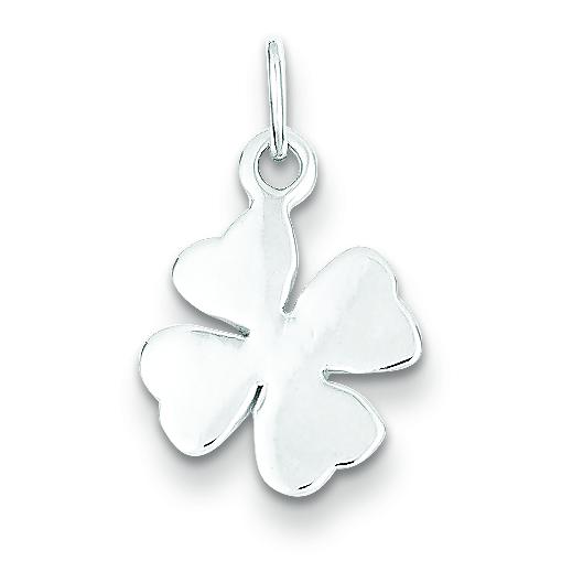 Sterling Silver 4 Leaf Clover Charm &#x26; 18&#x22; Chain Jewerly 17mm x 12mm
