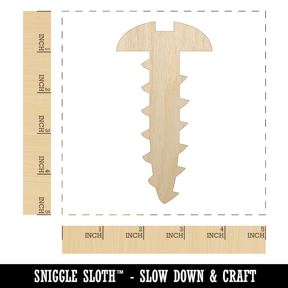 Screw Silhouette Woodworking Tools Unfinished Wood Shape Piece Cutout for DIY Craft Projects