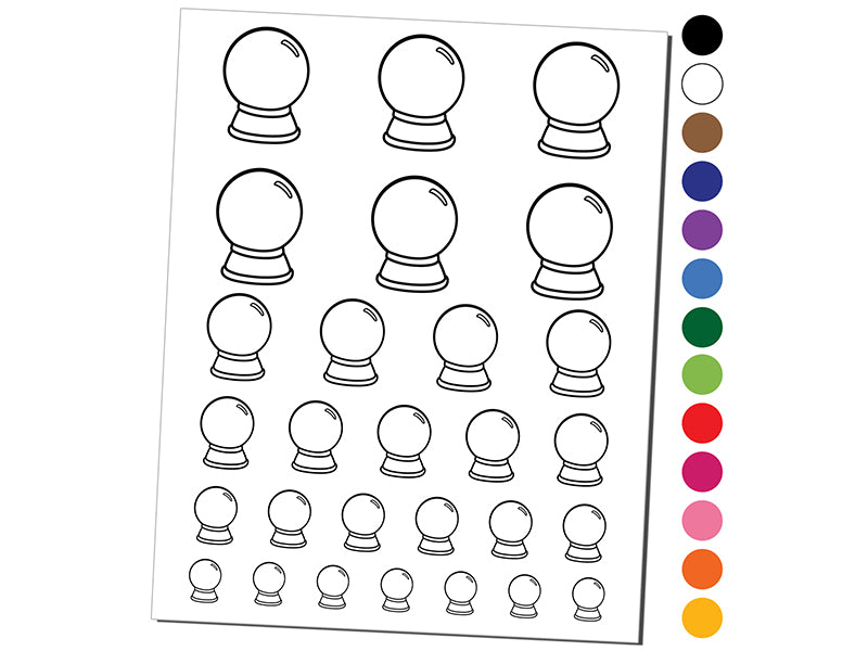 Snow Globe Empty Temporary Tattoo Water Resistant Fake Body Art Set