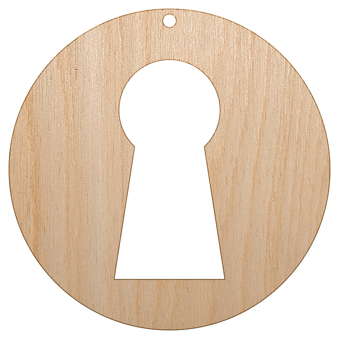 Keyhole Symbol Unfinished Craft Wood Holiday Christmas Tree DIY Pre-Drilled Ornament