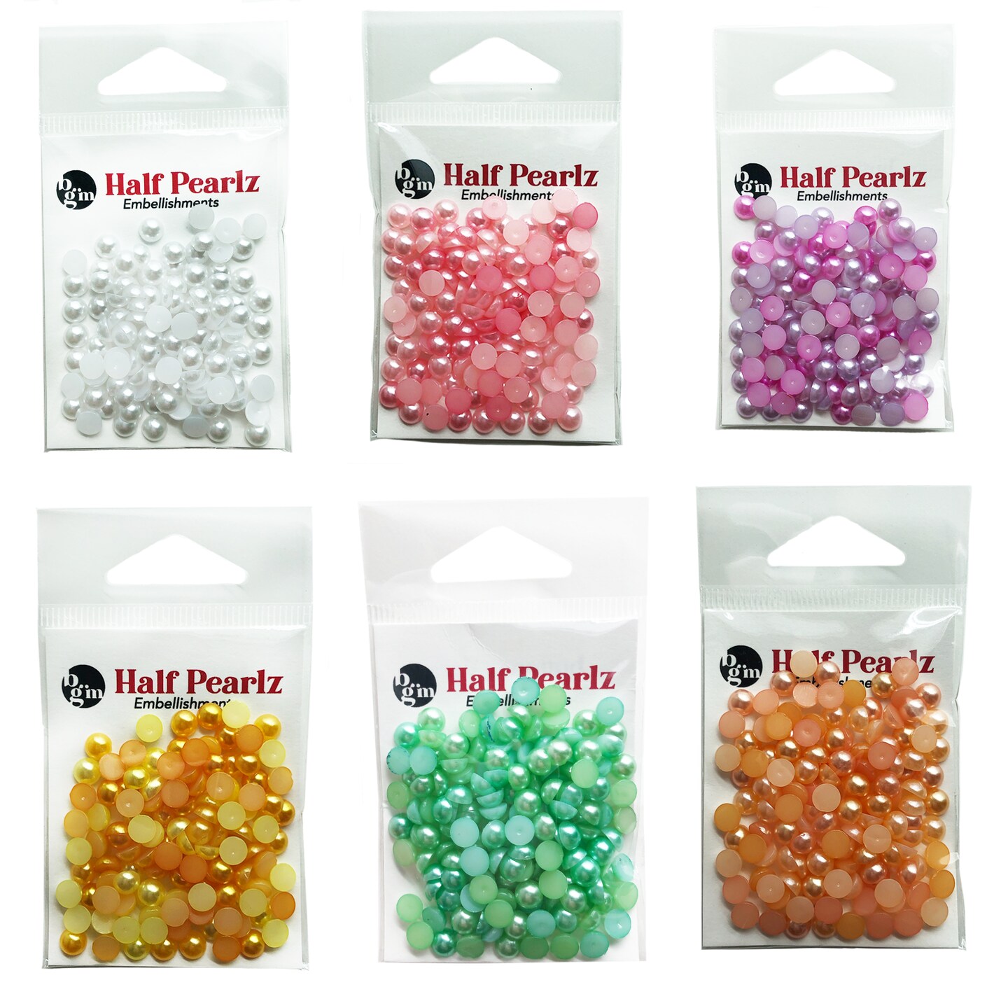 Buttons Galore Flat Back Pearls for DIY Crafts, Scrapbooks, Paper Crafts -  Six Colors 700 Pieces
