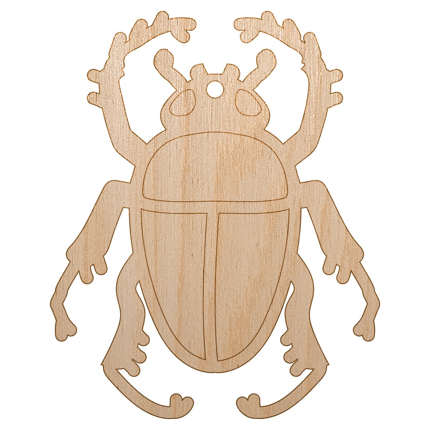 Scarab Beetle Unfinished Craft Wood Holiday Christmas Tree DIY Pre-Drilled Ornament