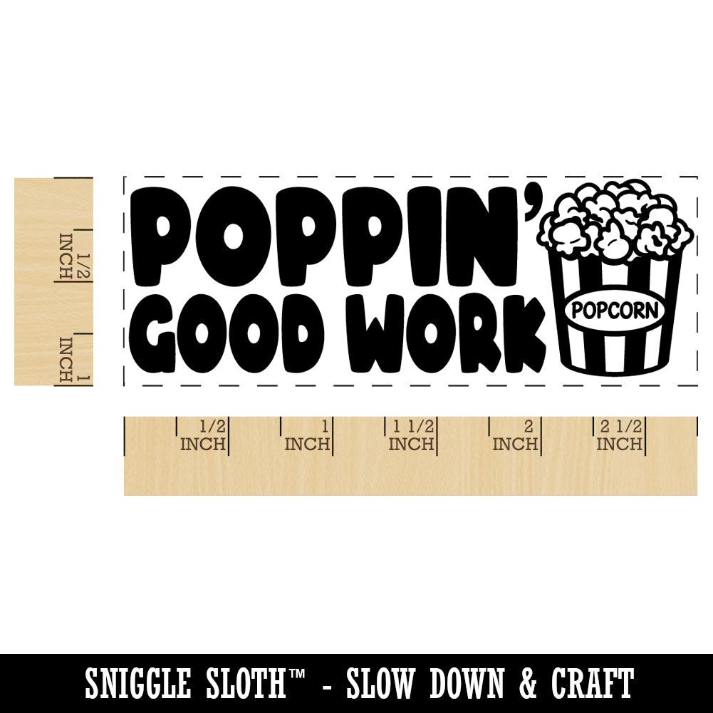 Poppin&#x27; Good Work Popcorn Teacher Student School Self-Inking Rubber Stamp Ink Stamper
