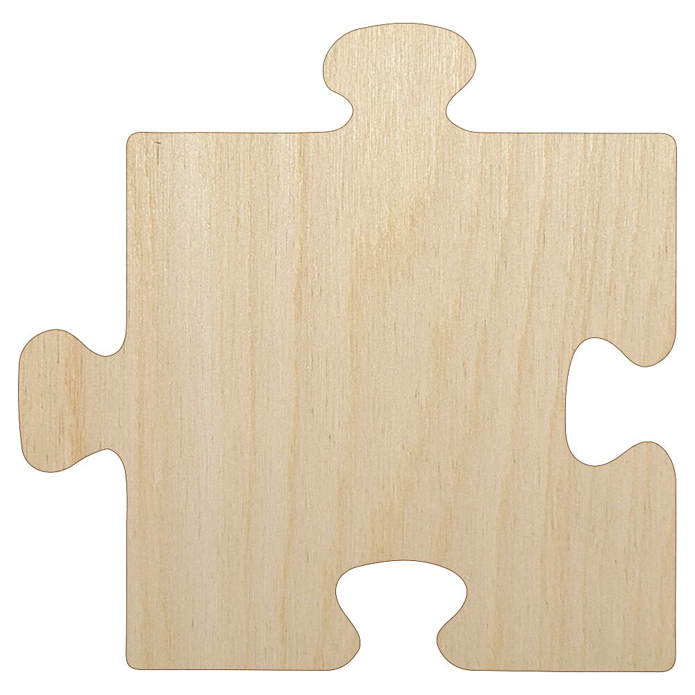 Puzzle Piece Solid Unfinished Wood Shape Piece Cutout for DIY Craft Projects