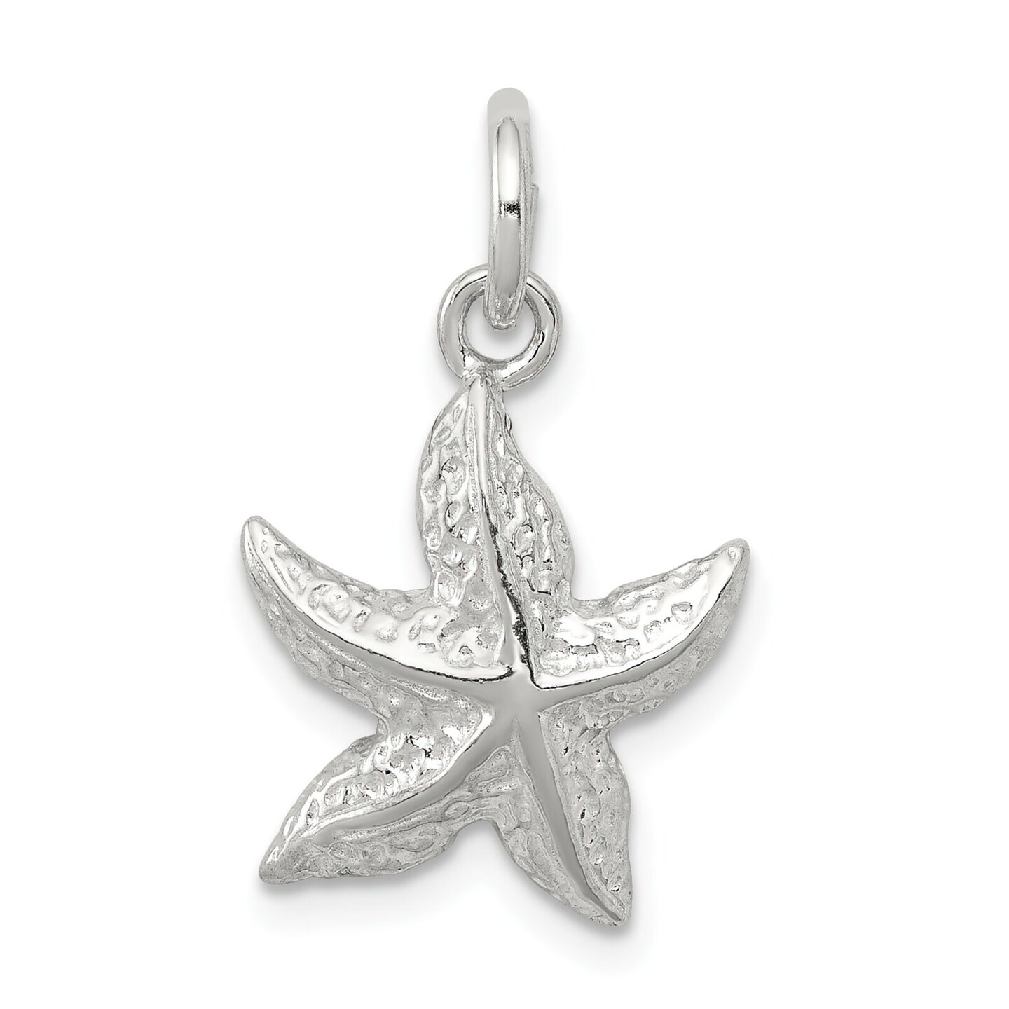 Sterling Silver Starfish Charm &#x26; 18&#x22; Chain Jewerly 21.9mm x 13.6mm