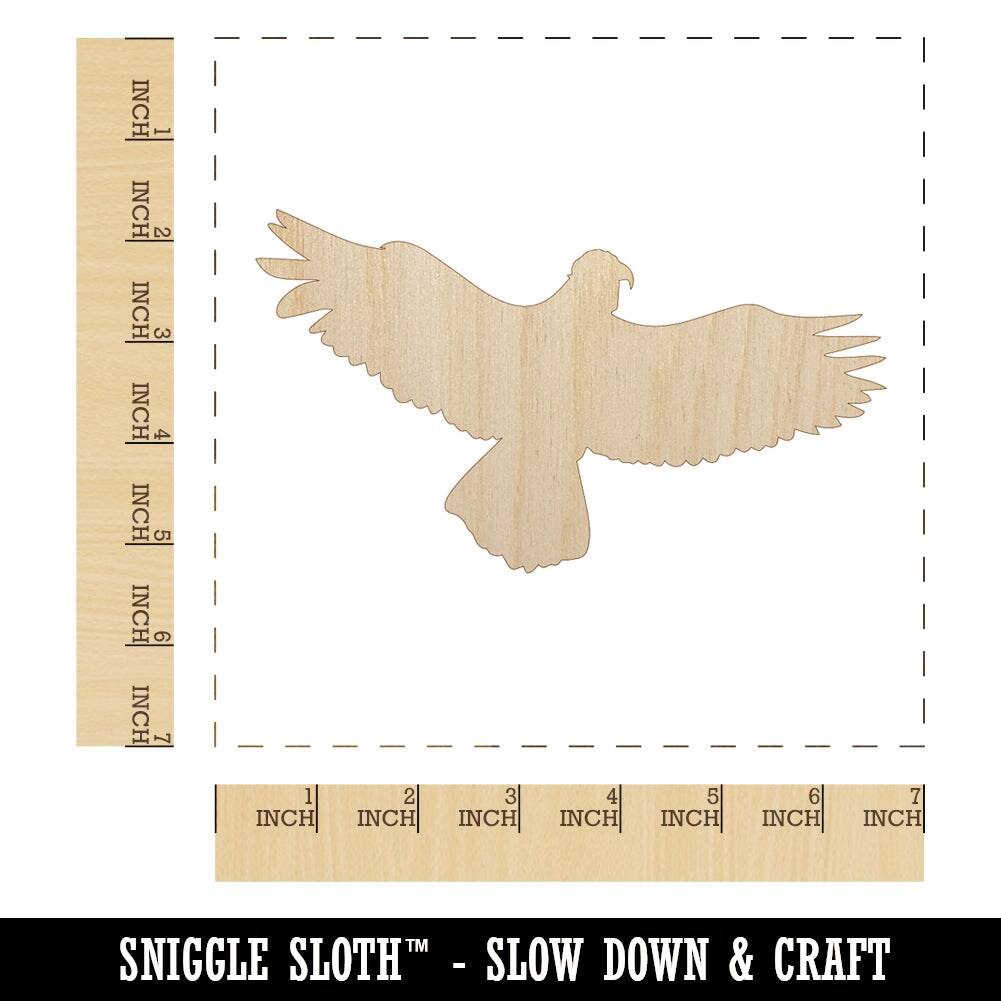 Flying Eagle Solid Unfinished Wood Shape Piece Cutout for DIY Craft Projects